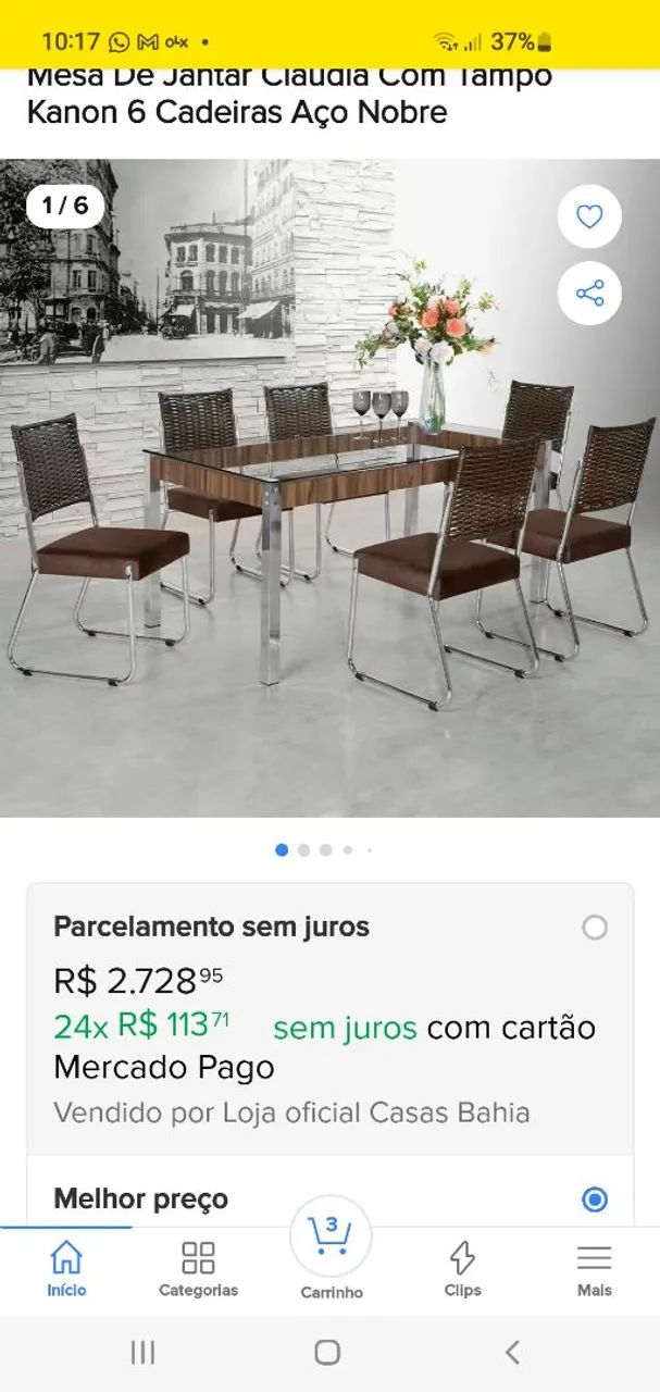 Jogo de jantar 6 cadeiras pra reforma - Foto 5