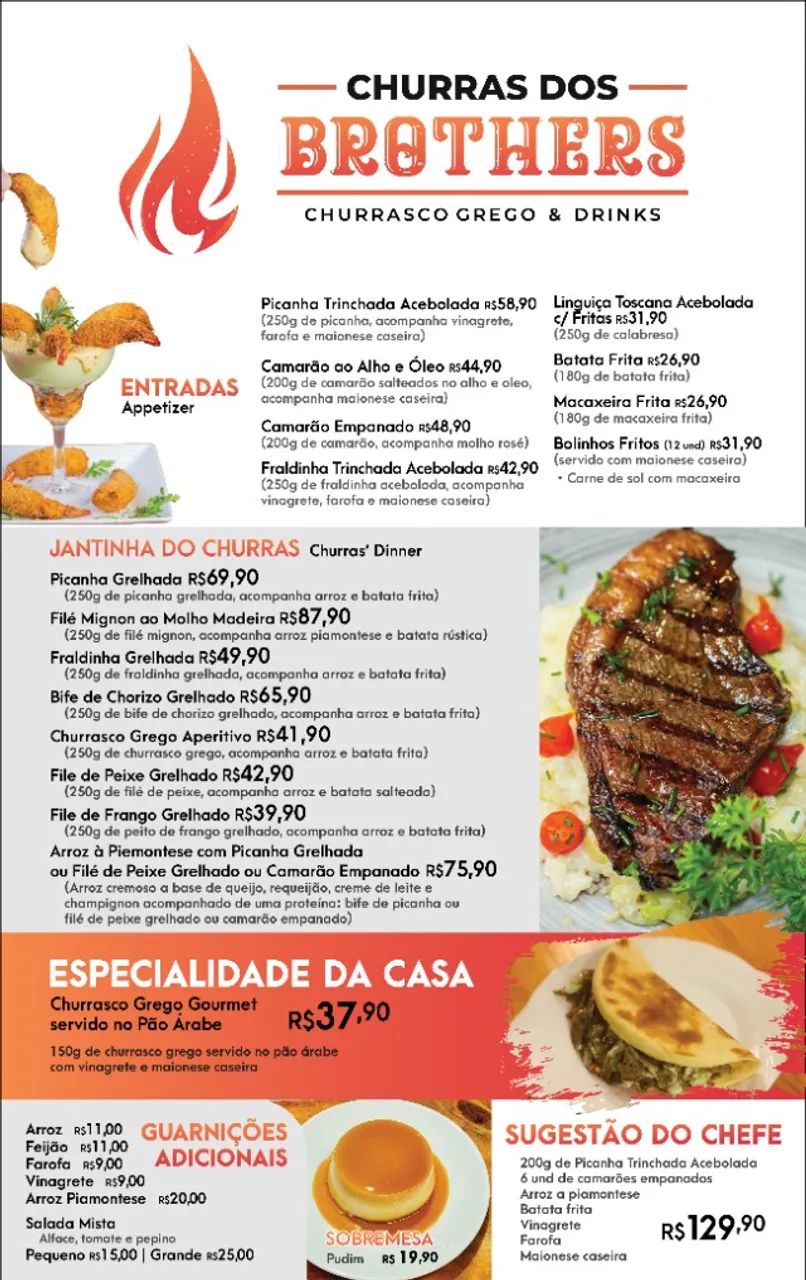 Criação de arte para cardápio