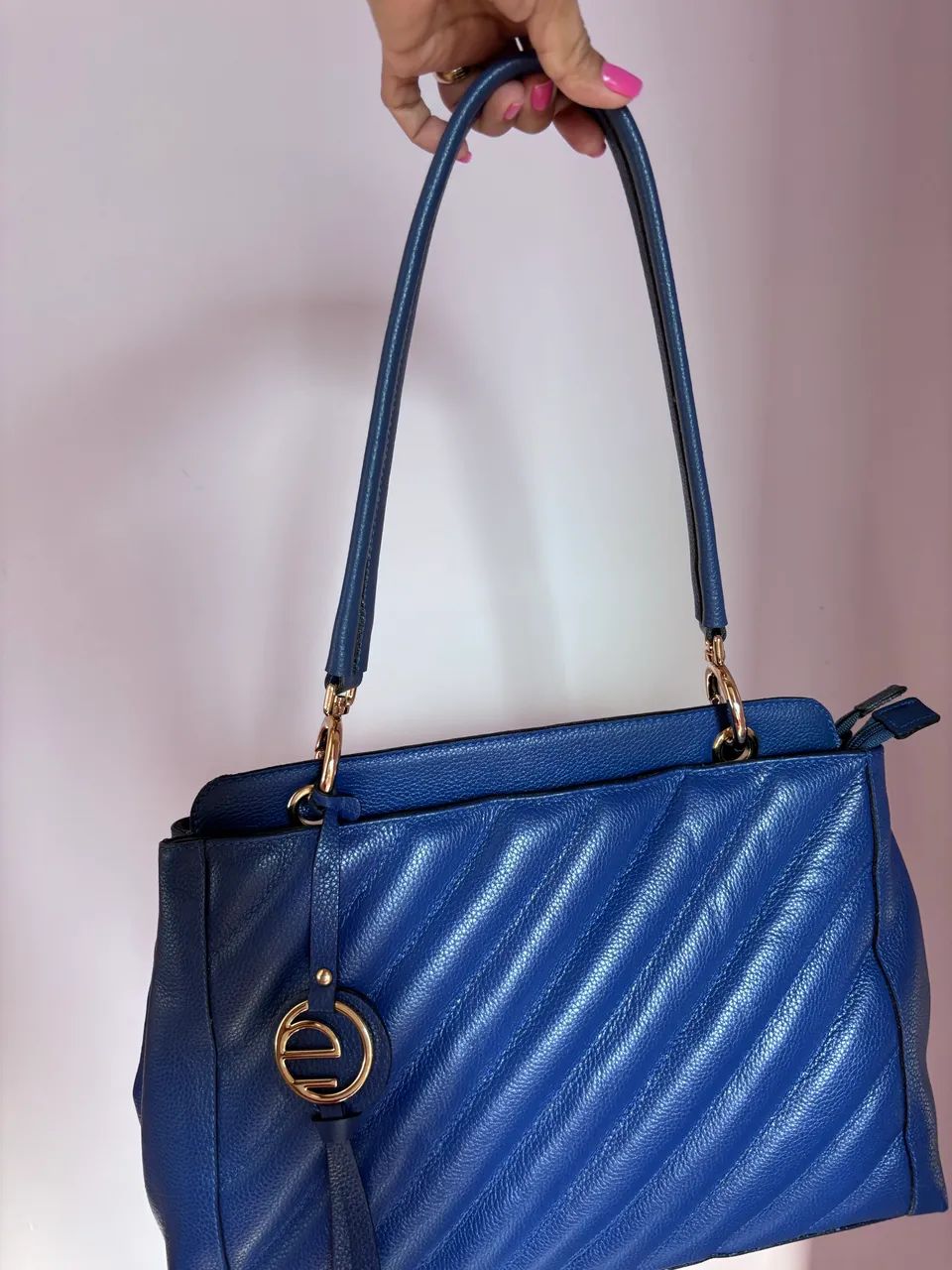 Bolsa de couro azul 