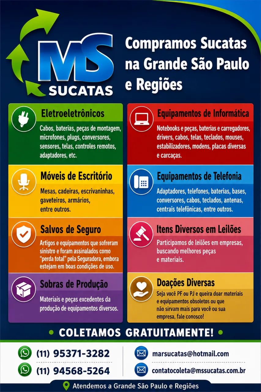 MS Sucatas | Compramos Sucatas e Eletrônicos