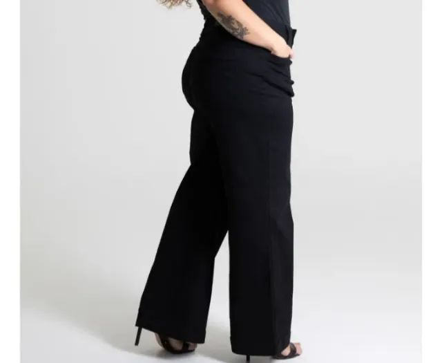 Calça plus size wide lego Sawary - Foto 3