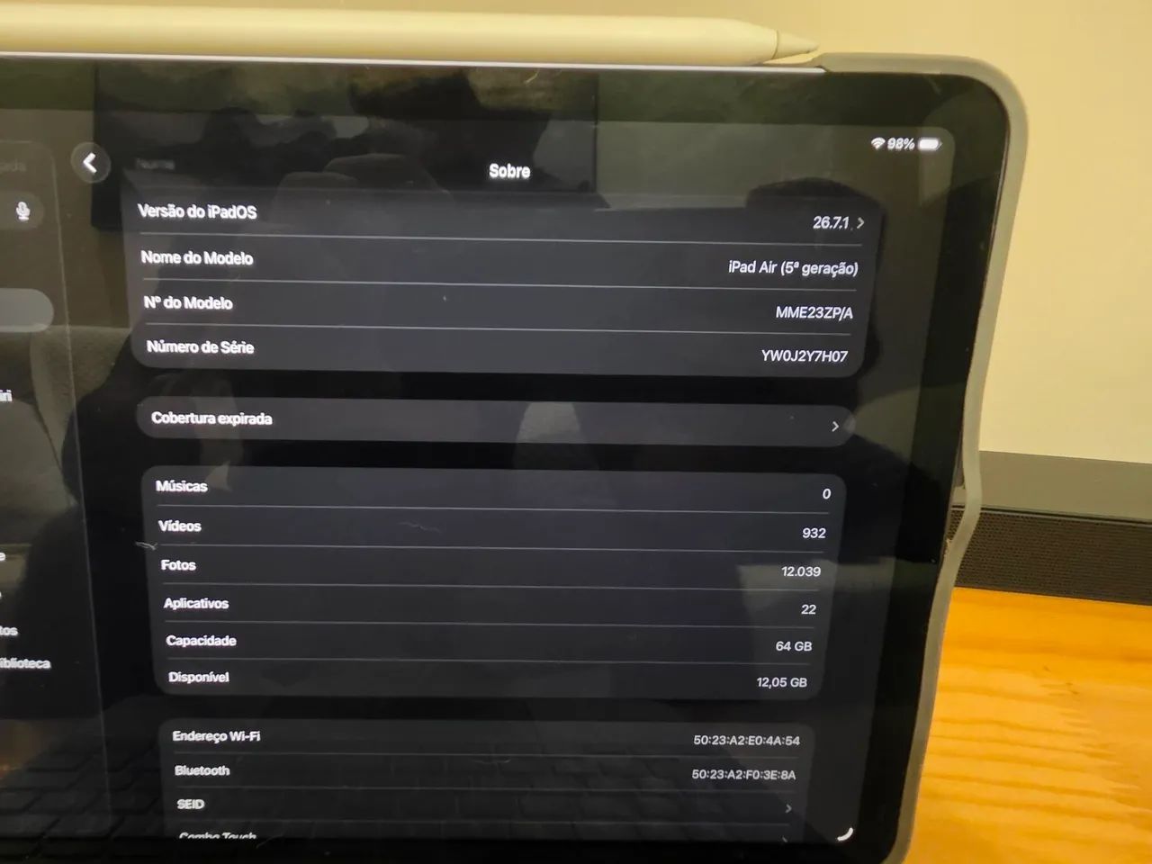 iPad air 5 (M1) - 64gb - Wifi - Apple Pencil 2 + Capa Teclado Logitech - Foto 5