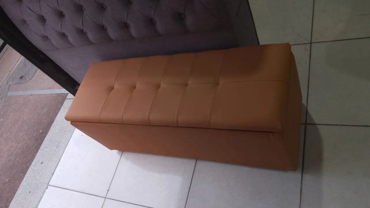Promoção puf baú sintético e Suede veludo 