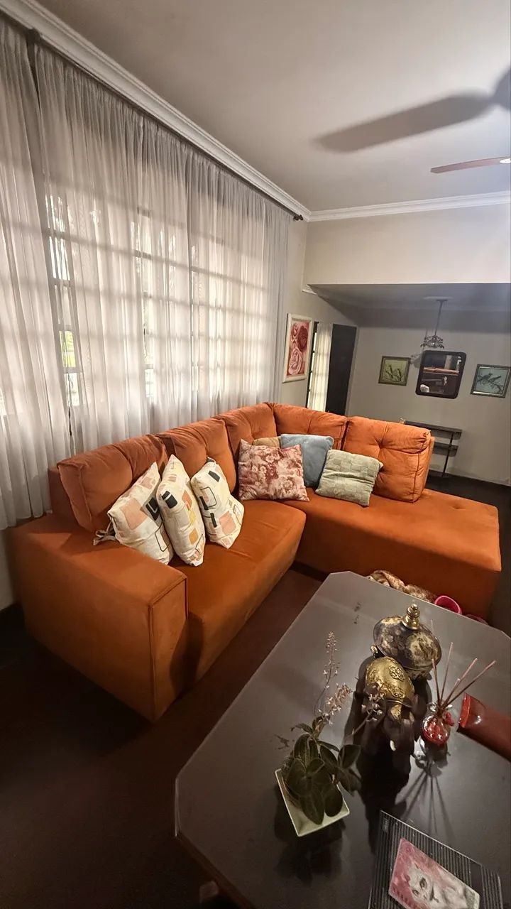 Sofá de Canto com Chaise Grande - Terracota - Foto 2