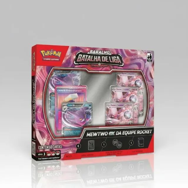 Cartas Pokémon Batalha Mewtwo Ex Equipe Rocket 60 Un Copag - Foto 3