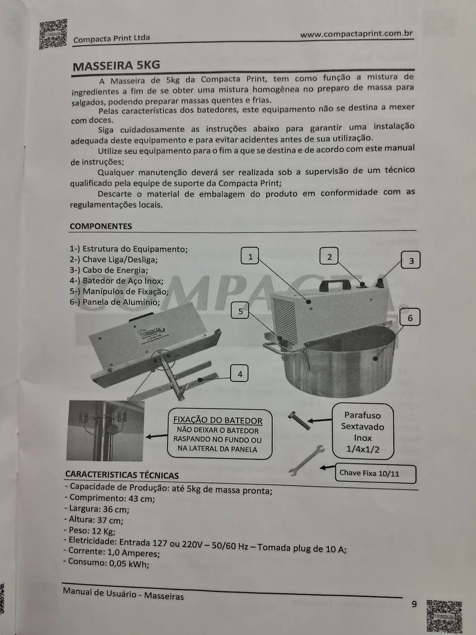 Masseira Inox 5KG Compact Print - Foto 2