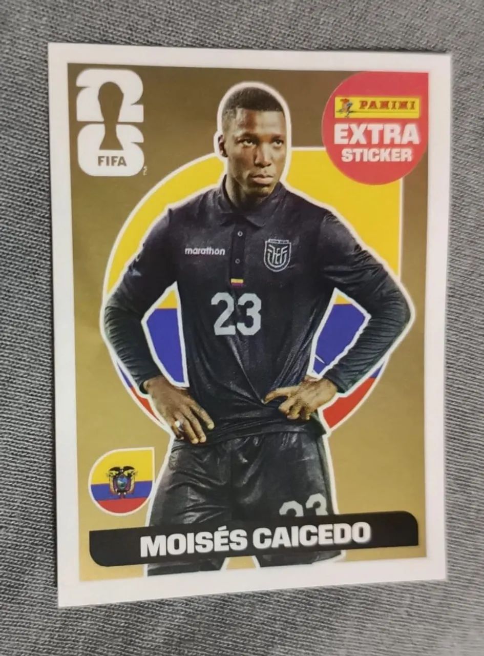Figurinha Dourada de Moisés Caicedo - Copa 2026