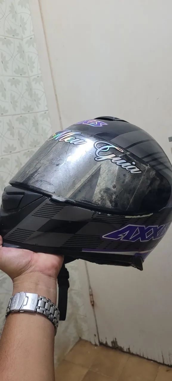 Capacete axxis 2 viseira prata e transparente  - Foto 6
