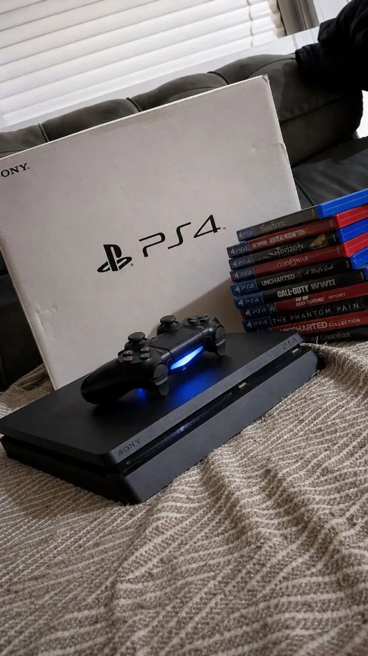 Ps4 Slim 1tb com 10 jogos e 1 controle