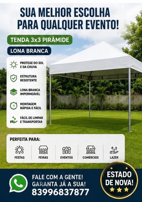 tenda piramidal 3x3 reforçada - Foto 3