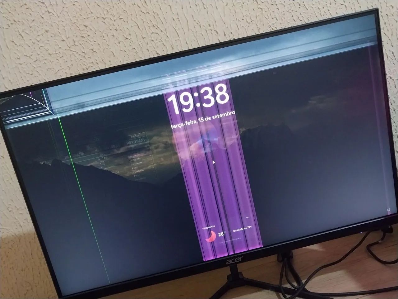Monitor Acer 24p ips com defeito  - Foto 3