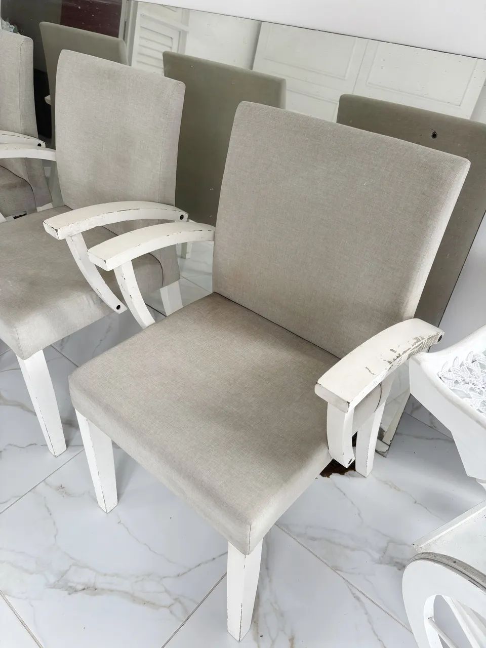 Lote 3 cadeiras de linho (estilo poltrona)  - Foto 3