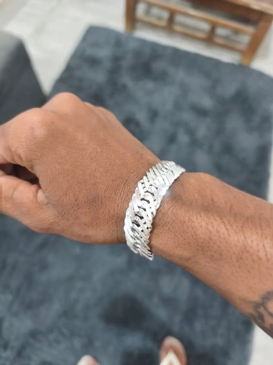 Pulseira de prata masculina 