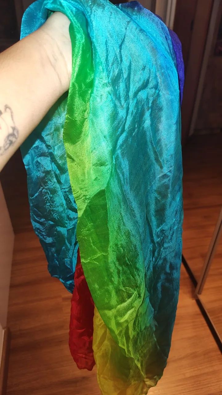 Kit dança do ventre (véu de seda + 2 lenço saia com moedas) - Foto 4