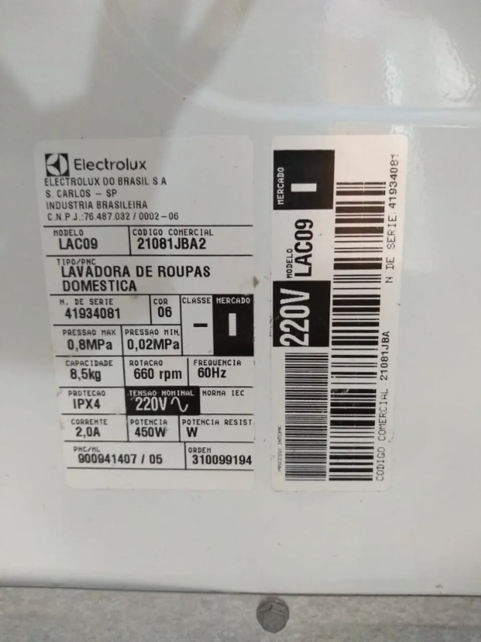 Lavadora de roupas Electrolux 8,5Kg EXCELENTE estado - Foto 6