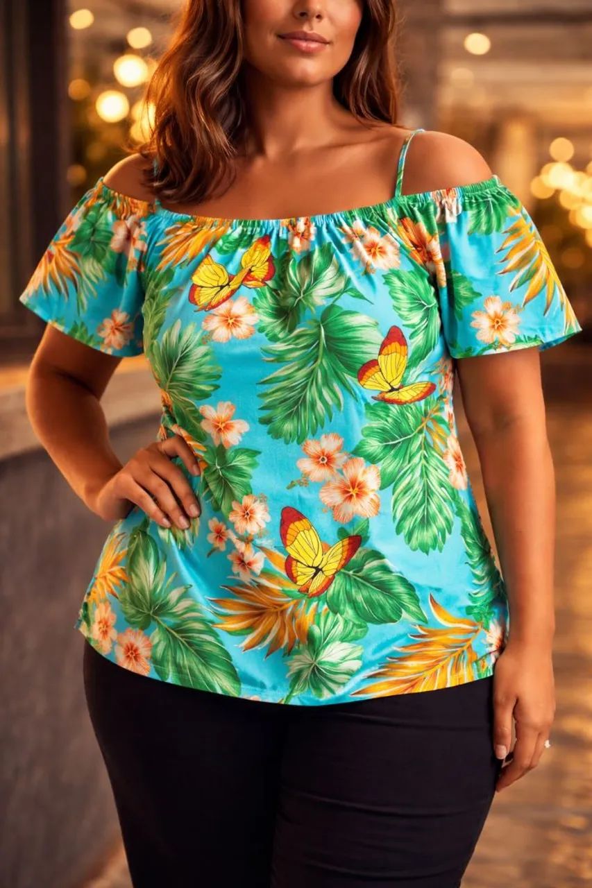 BLUSA CIGANINHA FEMININA<br>Blusa Ciganinha Feminina Tamanho G - Viscose - R$ 35,00 - Foto 2