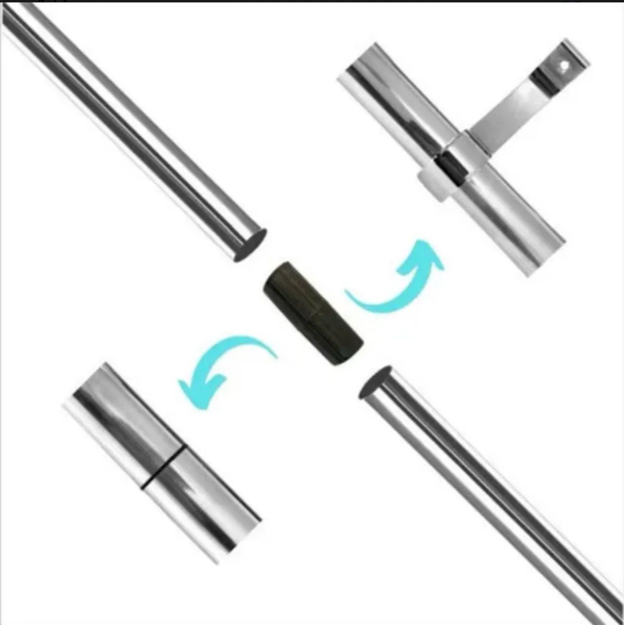 Kit Varão 28mm Com 2,50m Cortina Ilhós/argola 100% Alumínio - Foto 3