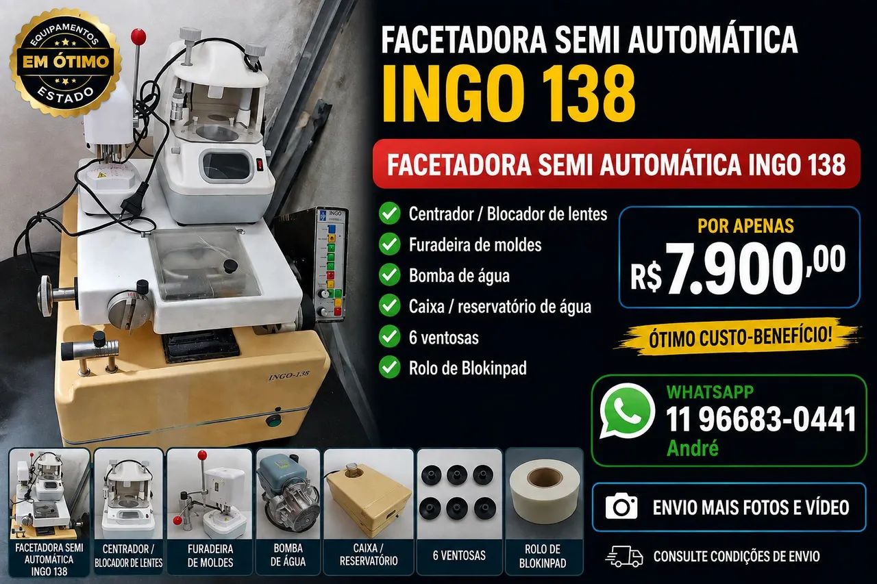 Equipamento ótica facetadora 
