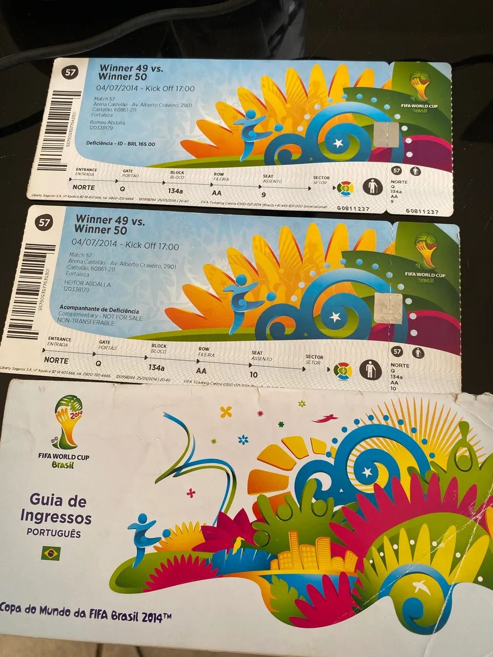 Kit PAR de Ingressos Brasil X Colômbia 2014 