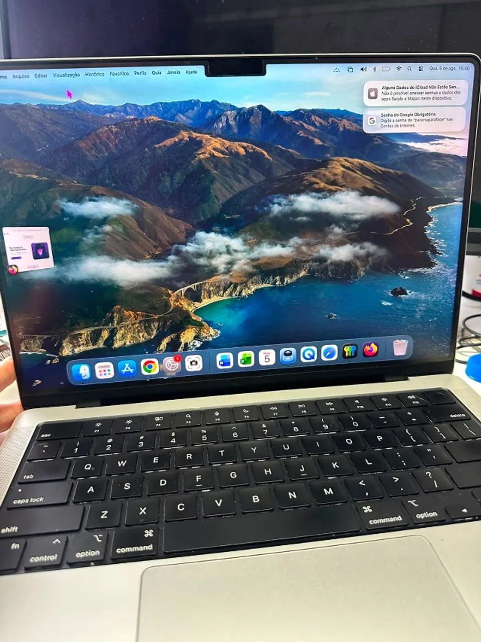 MacBook Pro 14 M1 Pro 16GB 1TB Prata 2021 - Bateria 94%
