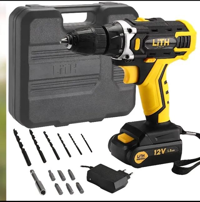 3/8" Cordless Screwdriver and Drill – LITH Battery, Free Carrying Case and Accessories
