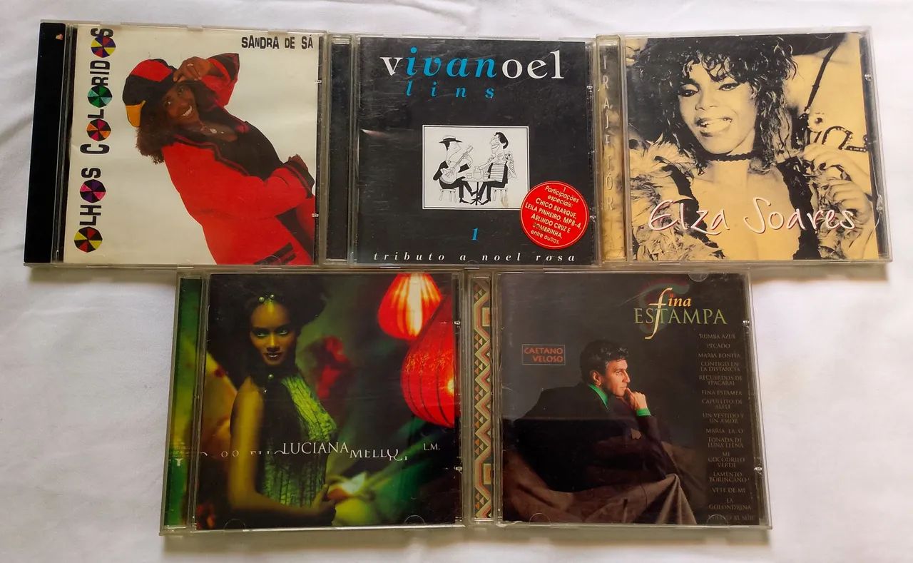 Cd's Sandra de Sá; Elza Soares; Caetano Veloso; Luciana Mello e