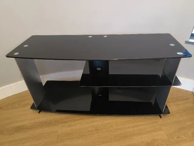 Rack de vidro e aço inox escovado