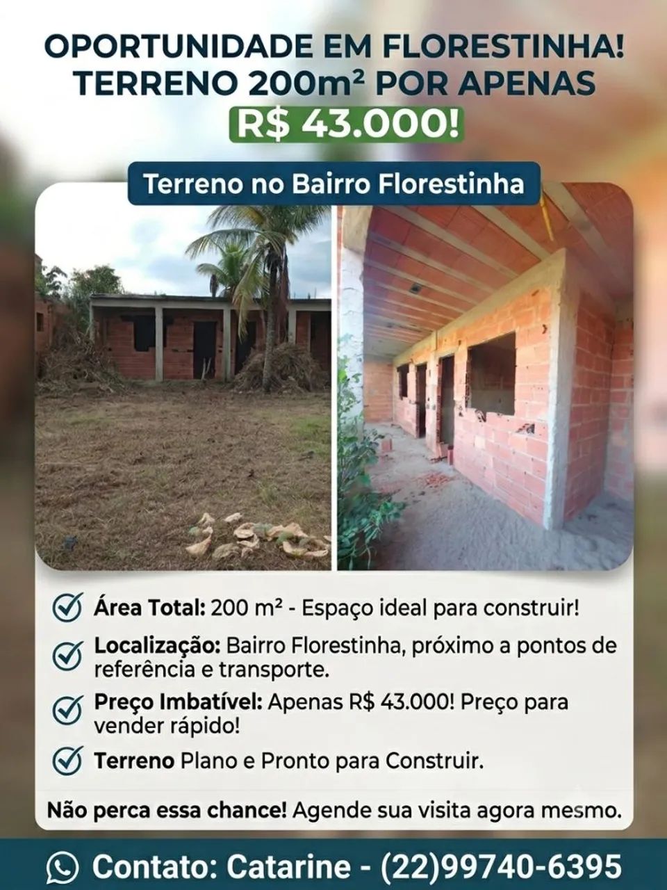 Terreno em florestinha Unamar 