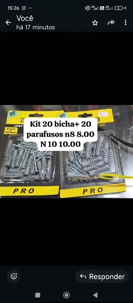 Kit 20 parafusos c 20 bucha