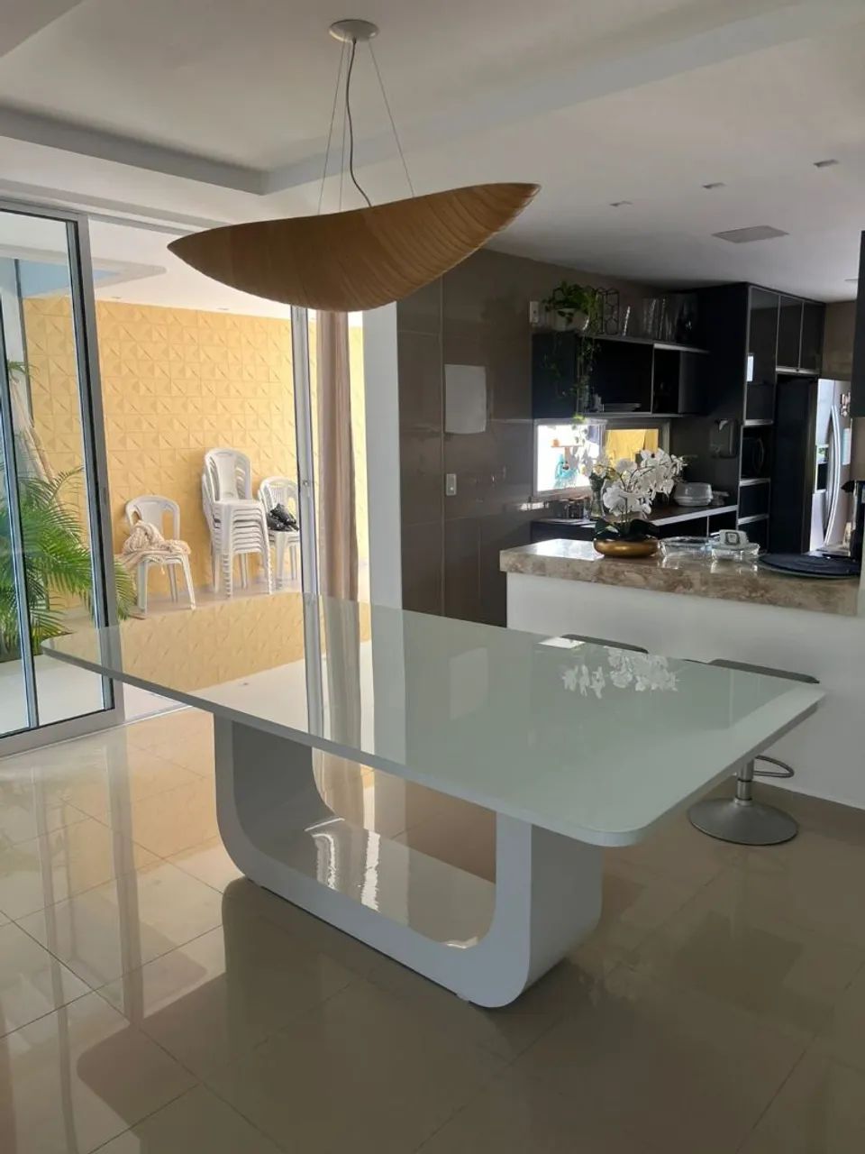 Mesa de Jantar Retangular Luxo 100% Mdf com vidro Laqueado 4mm - Foto 3