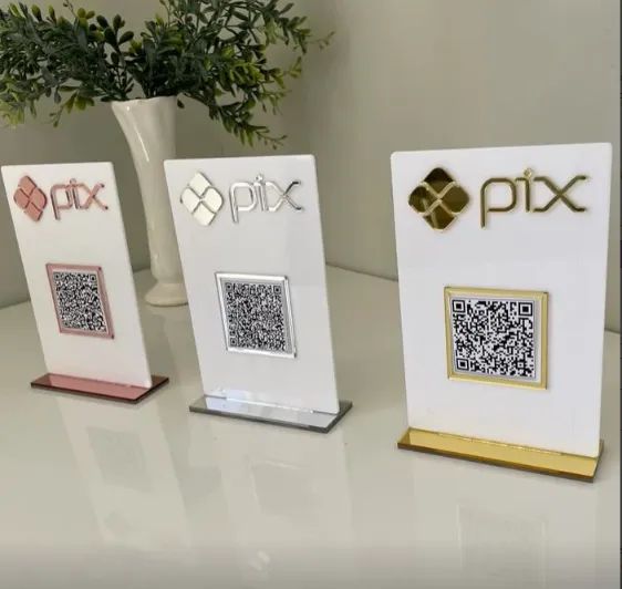 Placa Display MINI QR CODE em Acrílico