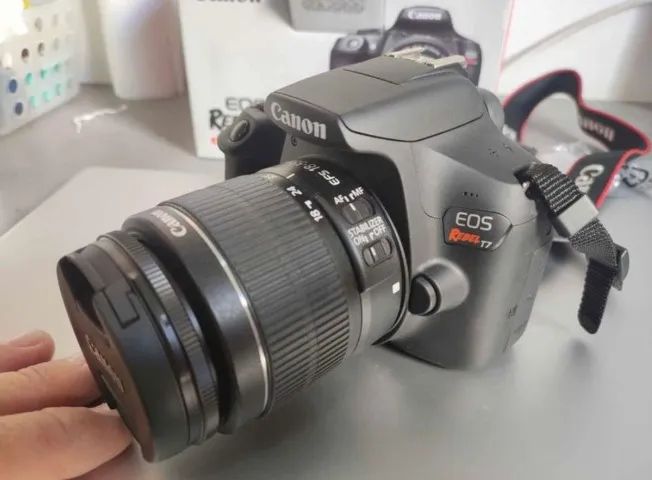 T7 com lente 18-55mm wifi e 24mp, câmera canon, só falo no whats, não falo no olx