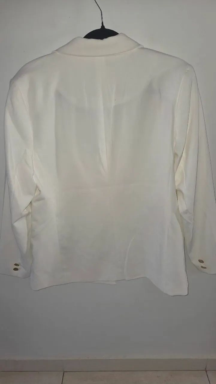 Blazer Alongado luxo off White G - Foto 4