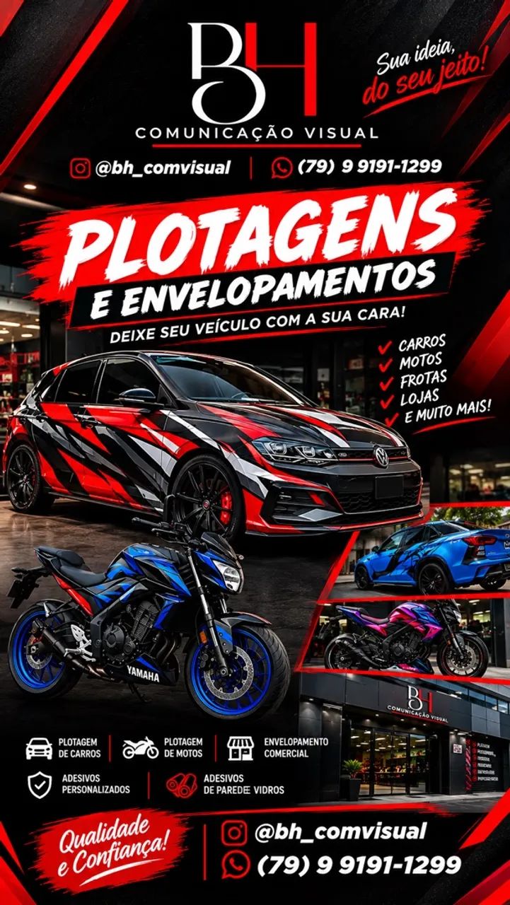 Plotagem para lojas e motos