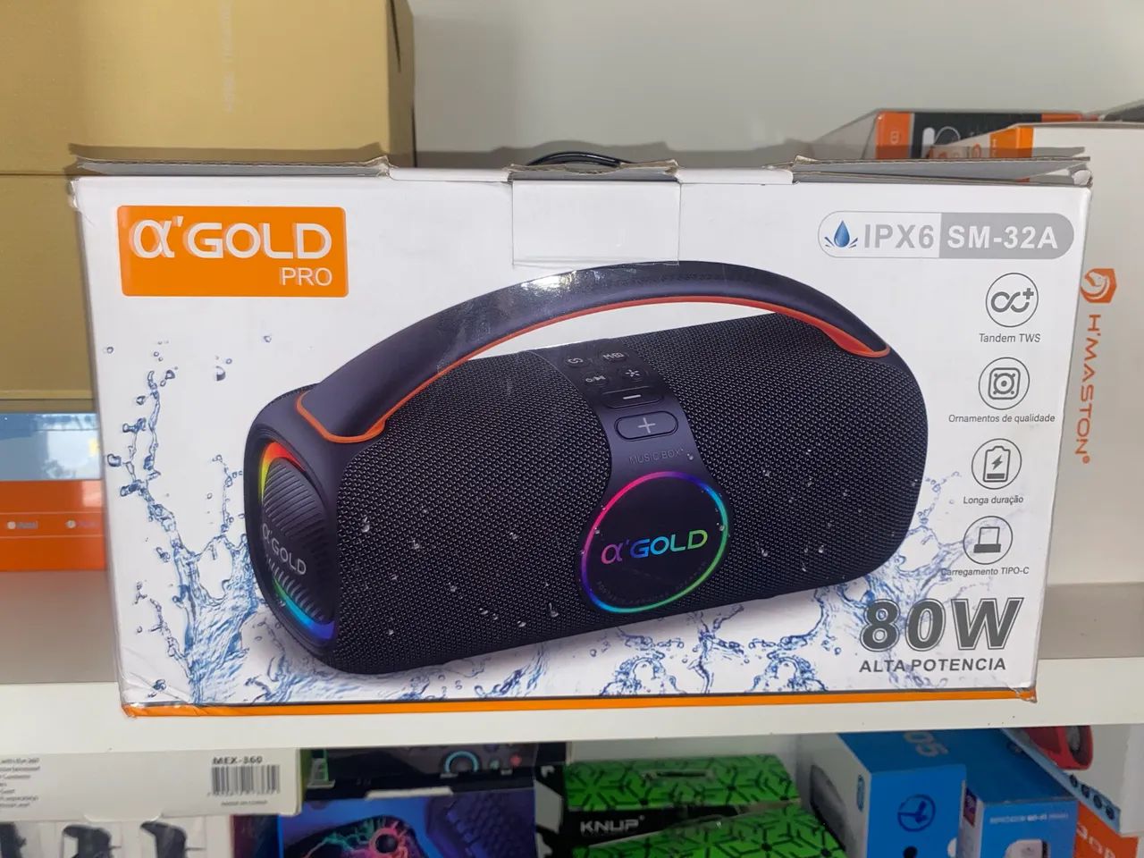 Caixa de Som BOMBOX GOLDS 80w - Foto 3