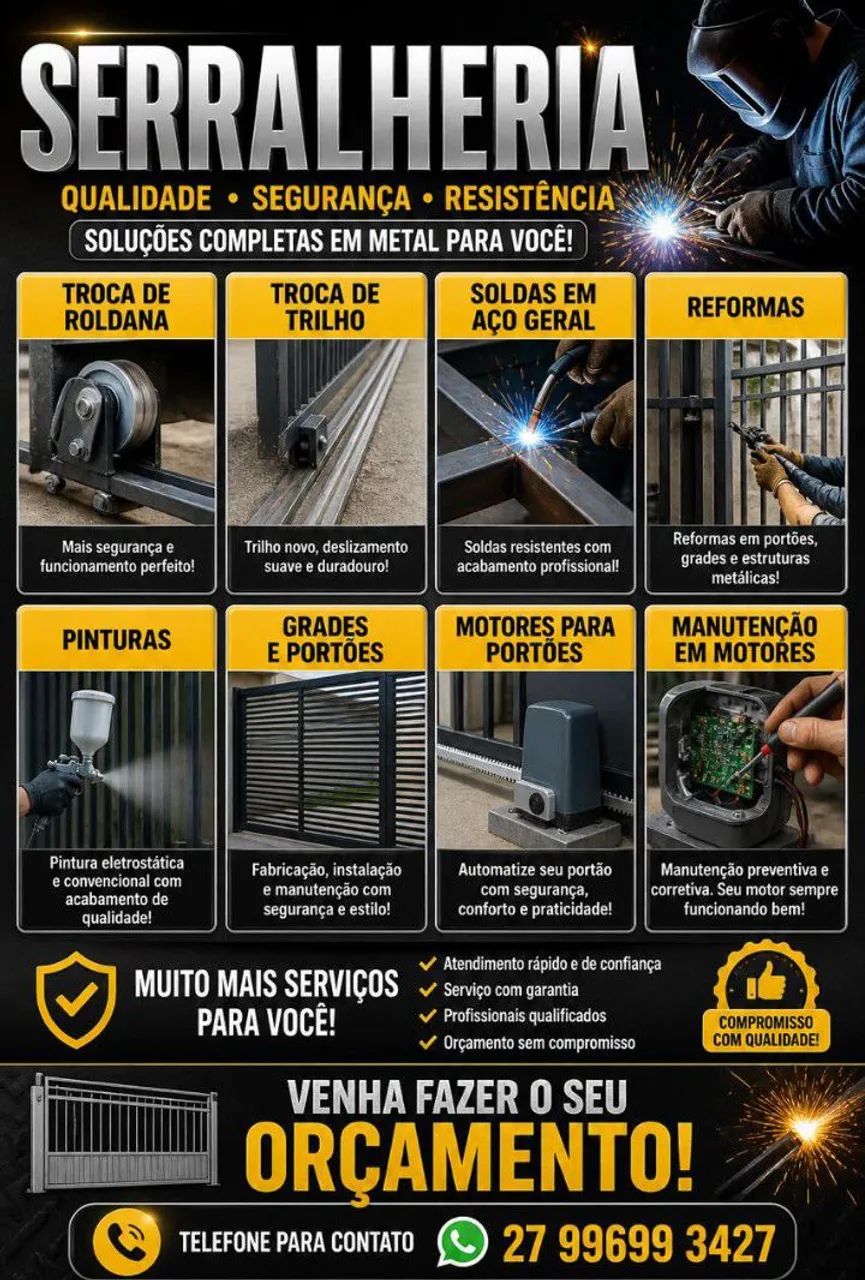 Fazemos todos os tipos de serviço de serralheria