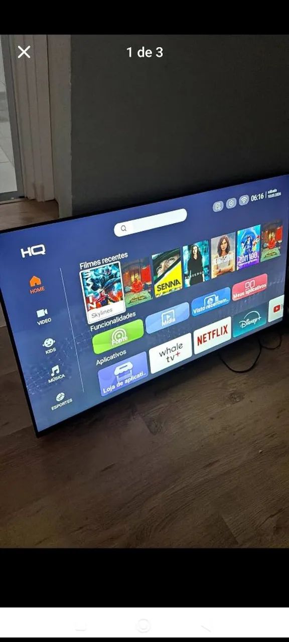 TV AOC 43 Polegadas Smart 4K Android Dolby Áudio Ruku Wi-fi 