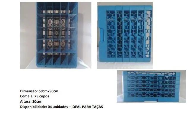 Rack plástico reforçado para transporte de copos 