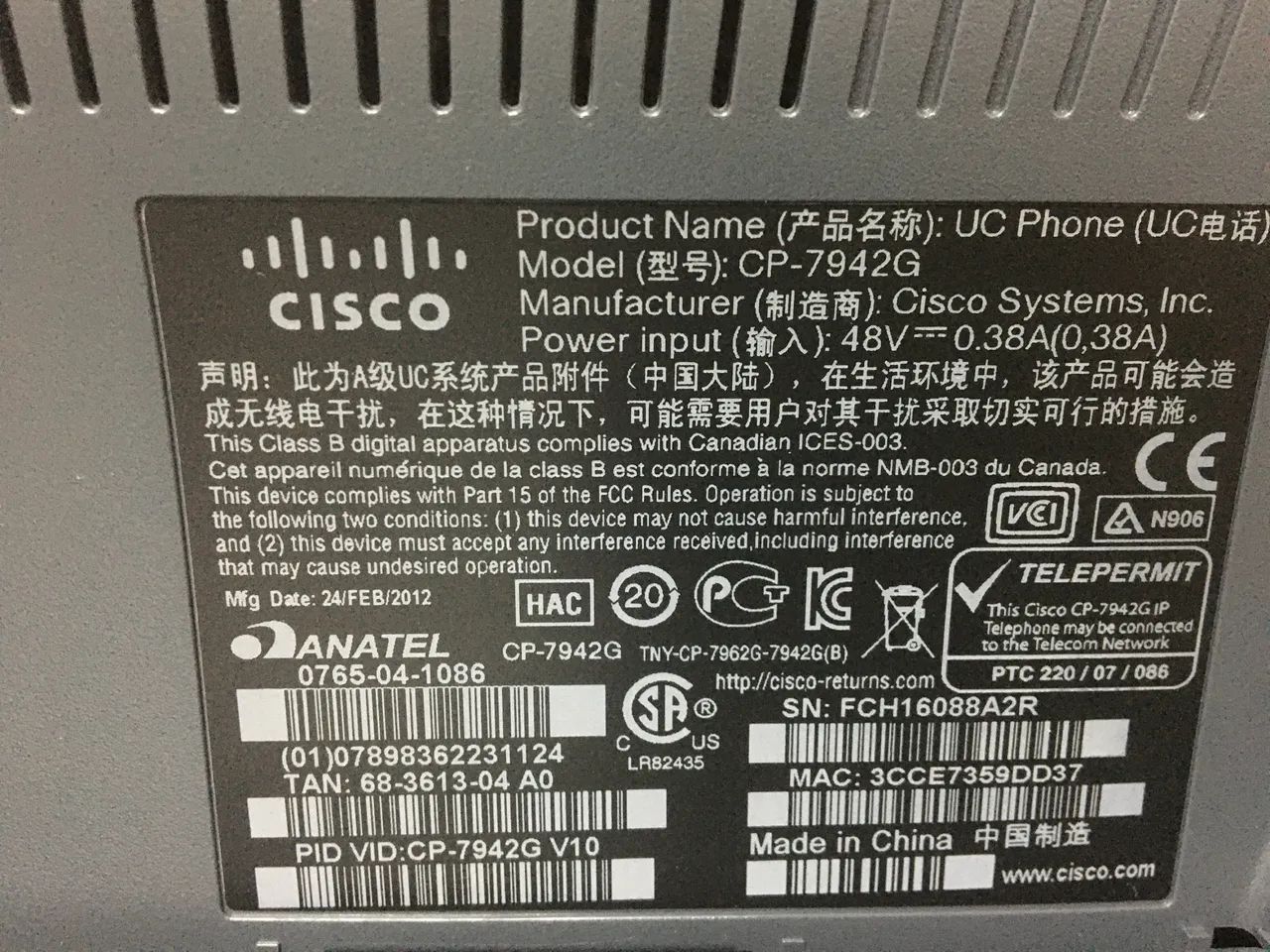 Telefone IP Cisco 7942 - Foto 2