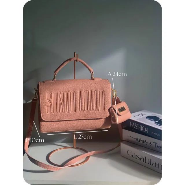 Bolsa Transversal Santa Lolla Em Relevo Premium - Foto 5
