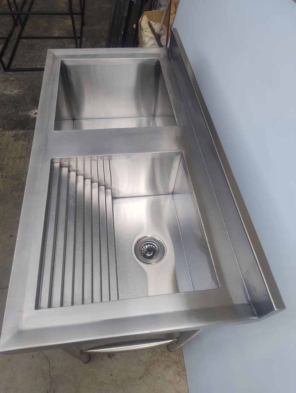 Pia industrial em aço inox 