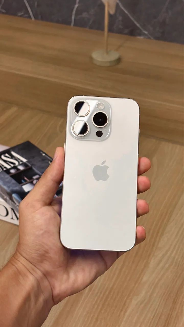 iPhone 15 Pro 256GB White - Impecável, Garantia - Celulares e