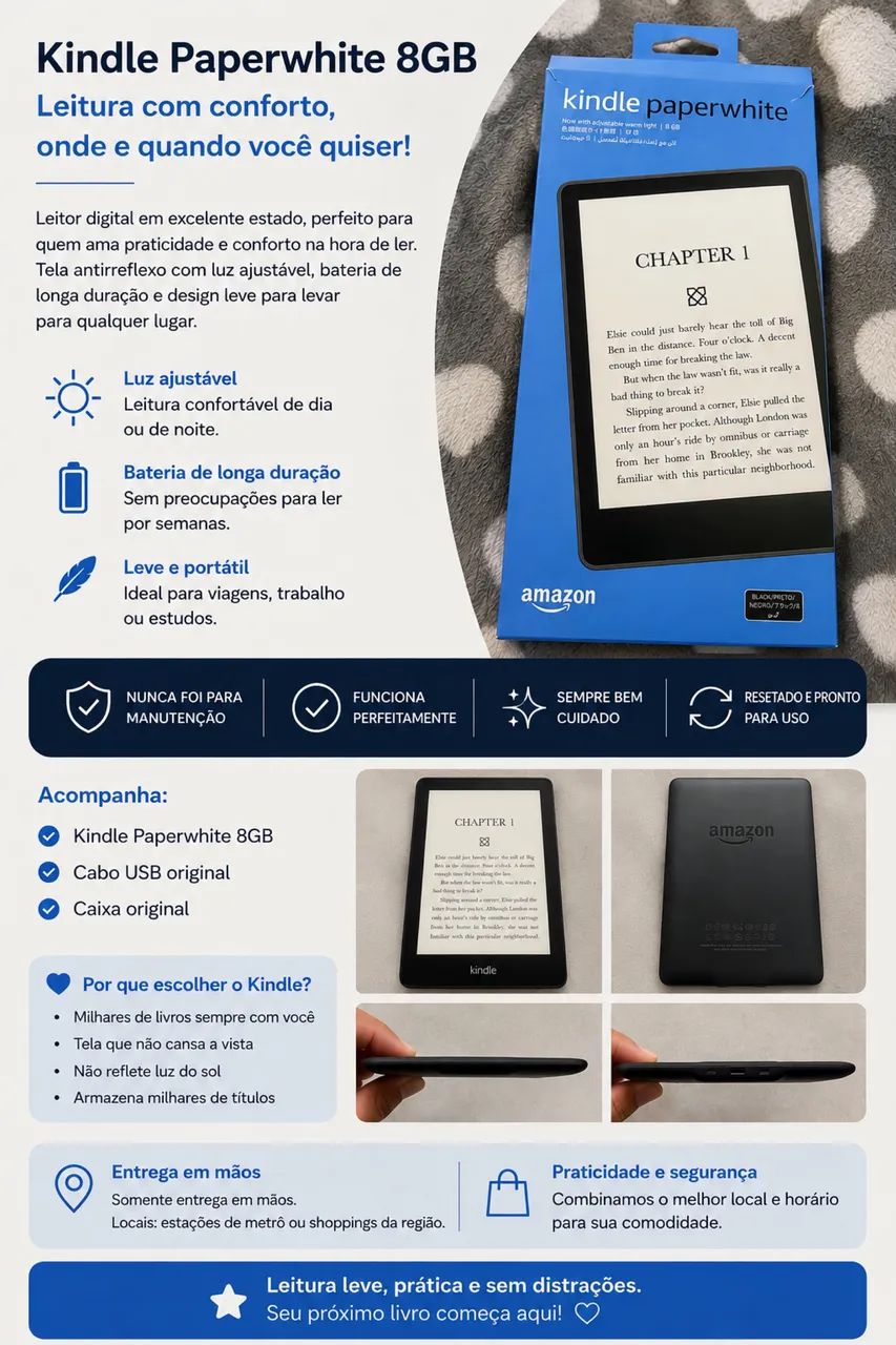 Kindle Paperwhite 11ª Geração - 8GB | Excelente Estado
