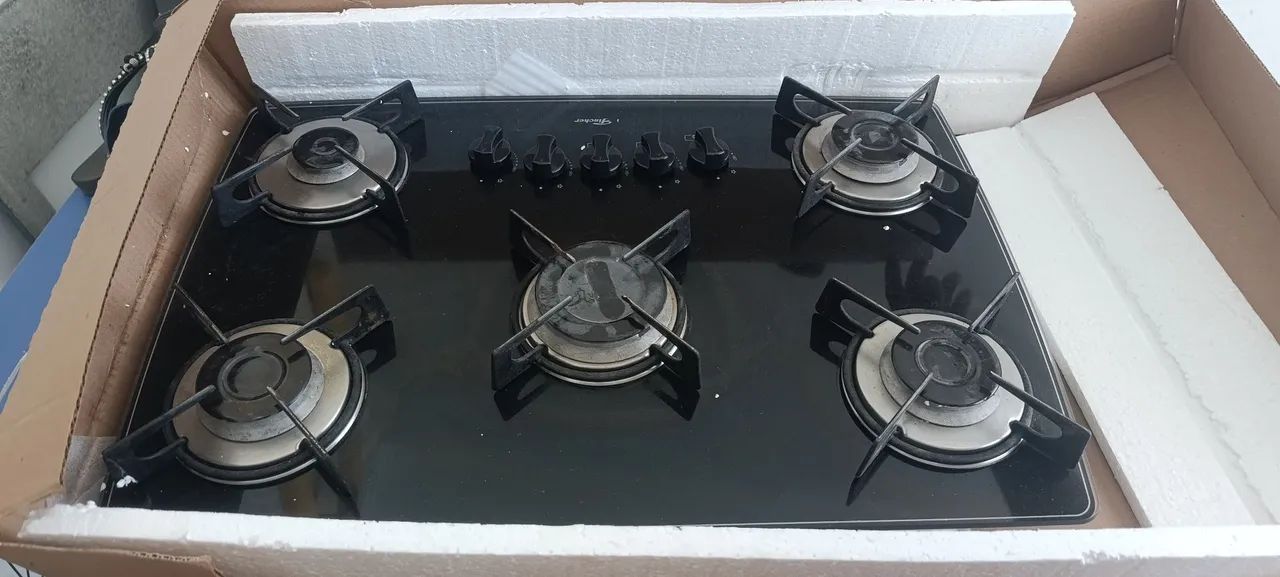 fogão cooktop 5 bocas com granito 