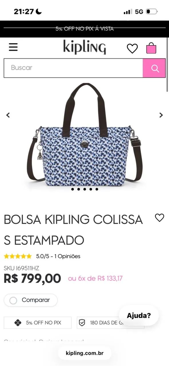 BOLSA KIPLING ORIGINAL NOVA, COM ETIQUETA! ?