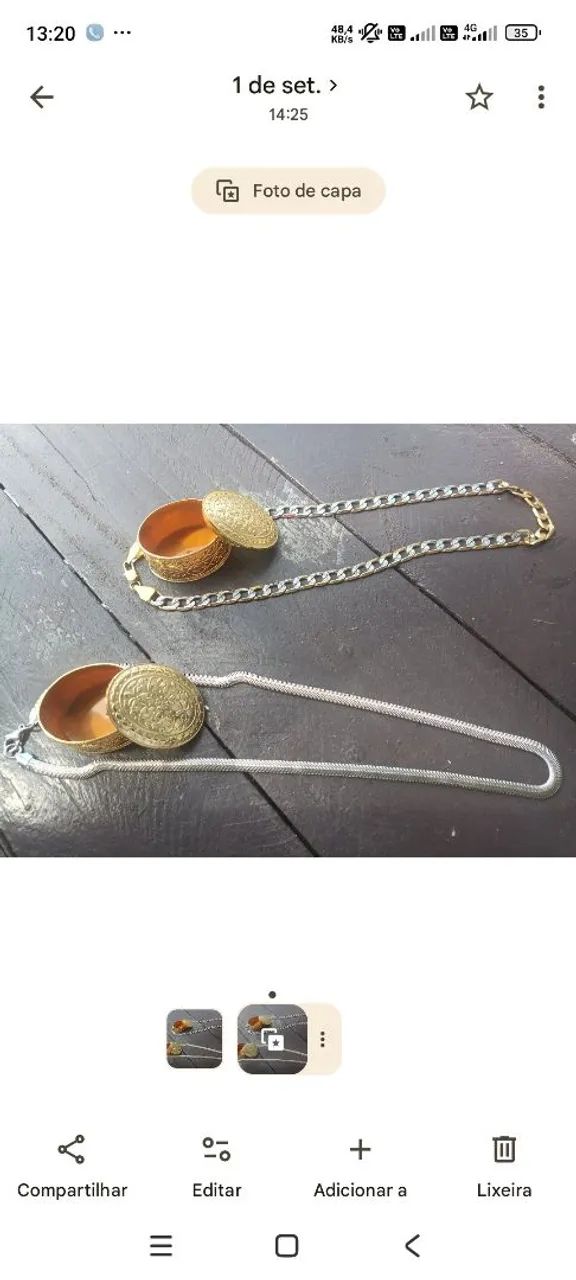 Vende-se cordões de aço prateado e cordão de aço prateado e dourado