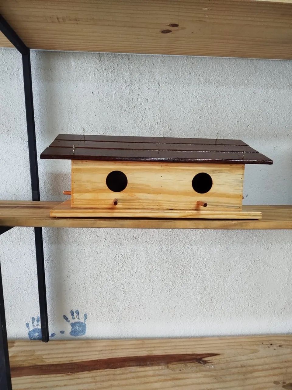 Casa para pássaros dupla madeira  - Foto 2