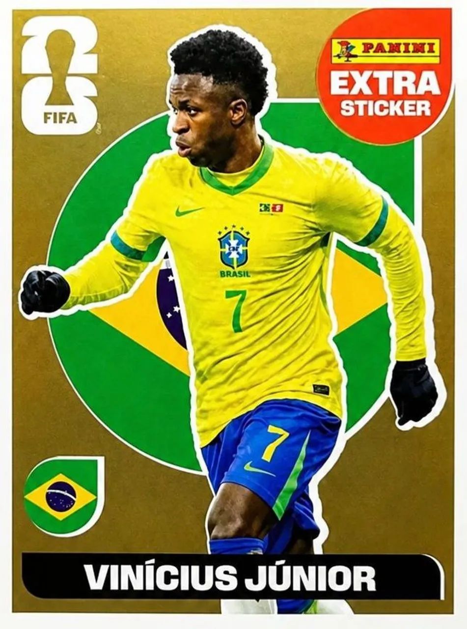 Extra Sticker Figurinhas da Copa 2026 Vinicius Jr.