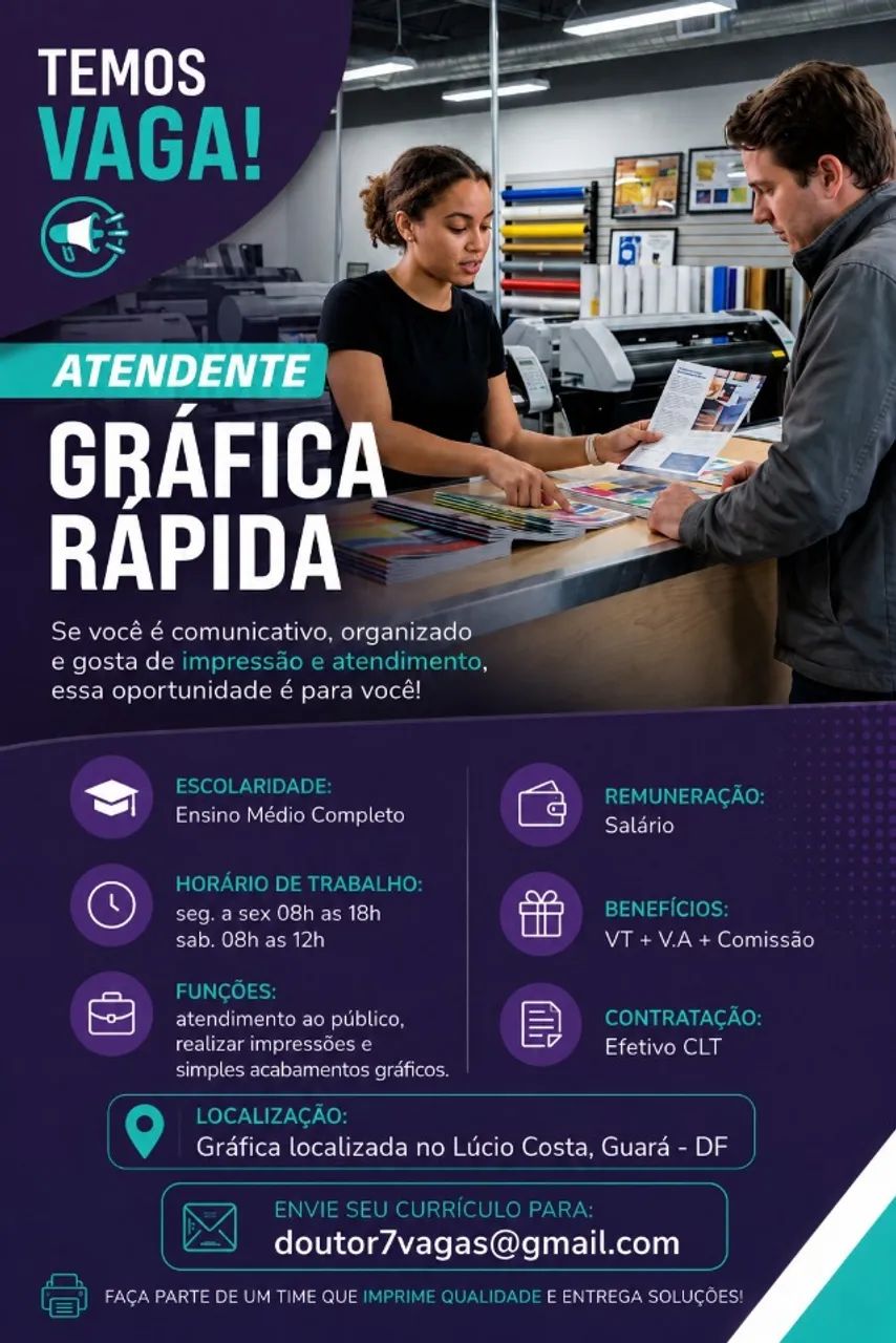 VAGA: Atendente Gráfica Rápida 1
