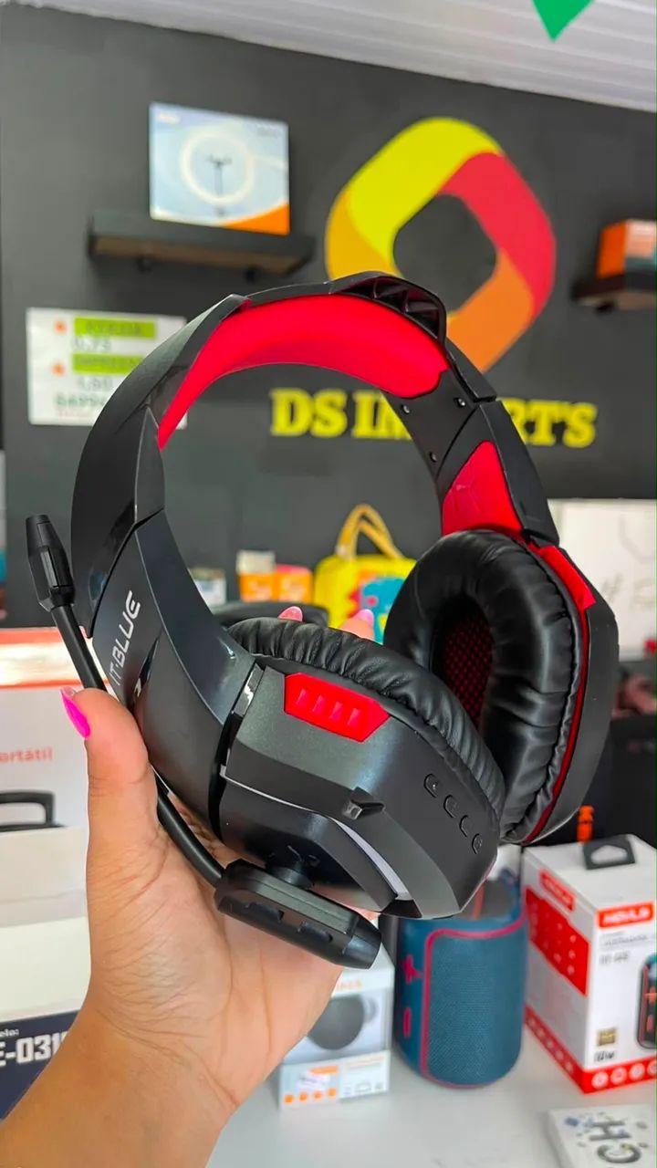 Headset fone Bluetooth Game com leds 